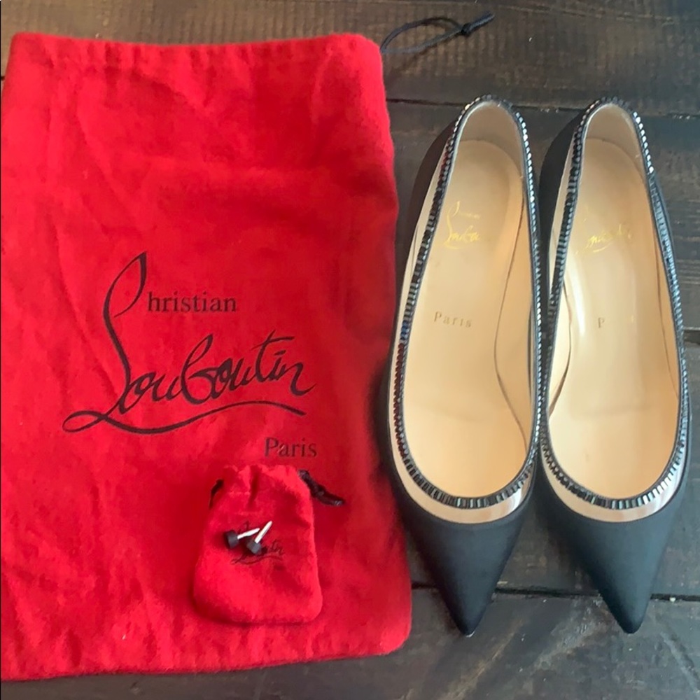Christian Louboutin black sequin heels
